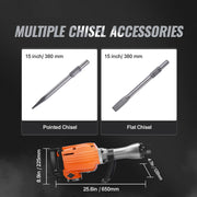 Charger l'image dans la visionneuse de galerie, SucceBuy Demolition Jack Hammer 1500W/2200W/3500W Jack Hammer Concrete Breaker Heavy Duty Electric Jack Hammer 2/4pcs Chisel
