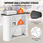 SucceBuy Portable Tradeshow Podium Table Exhibition Counter Stand Booth Fair w/ Wall Foldable Promotion Retail Bar Table