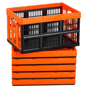 Charger l'image dans la visionneuse de galerie, SucceBuy Bac de Rangement Pliable en Plastique 45 L avec Poignées (Lot de 6) Paniers de Rangement Pliants Empilables pour l'Organisation de la Maison
