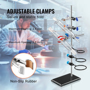 Bild in Galerie-Viewer laden, Amocart Lab Stand Support Laboratory Retort Support Stand Set Steel Lab Stand 23.6" Rod and 8.3" x 5.3" Cast Iron Base w/ Clamp
