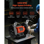 Amocart Bench Grinder 8-inch Single Speed Bench Grinder with Induction Motor Adjustable Eye Shield for Fast Sharpening Grinding