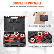 Load image into Gallery viewer, SucceBuy Ratchet Pipe Threader Pipe Threading Tool 1/2" 3/4" 1"NPT Portable Manual Ratcheting Set with 3PCS Dies for Copper Pipe - AMOCART
