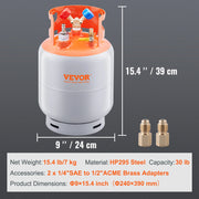 Load image into Gallery viewer, Amocart 30 lbs Refrigerant Recovery Tank with Float Switch Reusable AC Recovery Tank HVAC for All Refrigerant Prevent Overflow
