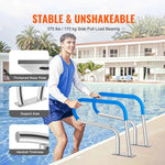 Amocart Pool Handrail Stainless Steel with Base Plate for Indoor/Outdoor Swimming Pool Safety Railing w/ Grip Cover for Decks