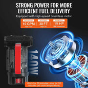 Load image into Gallery viewer, Amocart Fuel Transfer Pump 12V DC 10 GPM 1/4 HP Portable Electric Diesel Transfer Pump with Automatic Shut-Off Fuel Nozzle  Box
