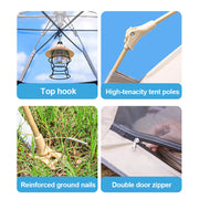 Load image into Gallery viewer, Automatic Pop Up Camping Tent with Awning Double Layer Sunproof Hexagonal Gazebo, Instant Setup Large Space Tourist Family Tent
