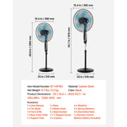 Load image into Gallery viewer, Amocart 7in/9in/18in Pedestal Fan with DC Motor Remote Control 9/12 Speeds &amp; 3/4 Modes Adjustable Height for Home Living Room
