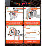 SucceBuy Pipe Tube Bender 1/4" 3/8" 1/2" OD 3 in 1 Manual Level Tube Bender 180° Copper Aluminum Pipes Bending Tool for Repair