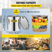 Charger l'image dans la visionneuse de galerie, Amocart 3 5 8 Gal Distiller Moonshine Alcohol Brew Water Wine Essential Oil Brewing Kit Stainless Copper with Pump for Home DIY
