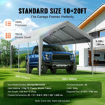 Amocart Carport Replacement Canopy Cover Garage Top Tent Shelter Tarp Heavy-Duty Waterproof & UV Protected with Ball Bungees