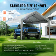 Bild in Galerie-Viewer laden, SucceBuy Carport Replacement Canopy Cover Garage Top Tent Shelter Tarp Heavy-Duty Waterproof &amp; UV Protected with Ball Bungees
