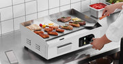 Load image into Gallery viewer, Amocart 14"-22" Electric Countertop Griddle Teppanyaki Grill 1600W/3200W Stainless Steel Flat Top Grills For Pancake Chicken
