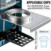Load image into Gallery viewer, SucceBuy Manual Cup Sealer Machine 300-500 Cup/h with Heating Technology Boba Tea Cup Sealing Machine for 90/95mm Cup Diameter
