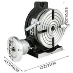 Amocart 8 Inch/200 MM Rotary Table 3-Slot or 4-Slot Horizontal Vertical MT-3 Rotary Table for Milling 360° Precision Working