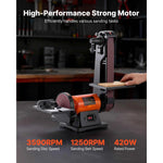 Amocart 6in Disc Sander & 2in x 42in Belt Sander 420W Bench Belt Disc Sanders Combo for DIY Woodworking Furniture Refinishing