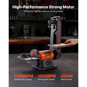 Charger l'image dans la visionneuse de galerie, Amocart 6in Disc Sander &amp; 2in x 42in Belt Sander 420W Bench Belt Disc Sanders Combo for DIY Woodworking Furniture Refinishing
