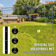 Load image into Gallery viewer, SucceBuy Outdoor Volleyball Net System Adjustable Height Steel Poles with PVC Volleyball Pump Carrying Bag for Beach Lawn
