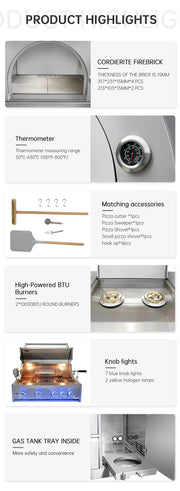 Charger l'image dans la visionneuse de galerie, Cuisine d'extérieur de luxe moderne sur mesure en acier inoxydable 304, barbecues noirs avec toit pour camping, jardin, piscine, usage commercial
