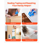 Amocart 1.5in Core 6 Rolls Clear Packing Tape with Dispenser 2.7 Mil Shipping Tape Designed for Moving Boxes Storage Mailing
