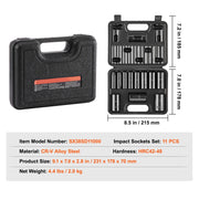 Load image into Gallery viewer, Amocart 3/8" Drive Impact Socket Set 29 Pcs Shallow Socket SAE 3/8-1" and Metric 8-22mm 6Point CR-V Alloy Steel for Auto Repair
