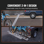 SucceBuy Motorcycle Carrier 2-Bike 600LBS Aluminum Loading Ramp Scooter Dirt Bike Trailer Hauler for Car Truck with 2"  Receiver