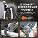 Amocart Pipe Wrench Aluminum Straight Pipe Wrench Adjustable Plumbing Wrench High Strength Jaw & Ergonomic Handle Automotive