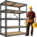 5 Tier Storage Shelves, 2250LBS Heavy Duty Garage Shelving, Adjustable Metal Shelving Unit,Garage Storage Shelves, Customized