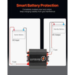 Amocart 12V 20/30/40/60A DC to DC Battery Charger 250/375/500/750W for Lead-Acid Lithium AGM GEL Multi-Stage Charging for RVs