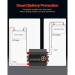 Amocart 12V 20/30/40/60A DC to DC Battery Charger 250/375/500/750W for Lead-Acid Lithium AGM GEL Multi-Stage Charging for RVs