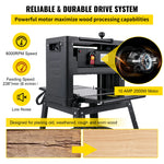 Amocart Electric Planer 12.5/13 inch Thicknesser Wood Planer With Stand & Dust Exhaust 1800W 8000RPM for Woodworking Power Tool