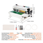 Amocart Automatic Horizontal Band Sealer Continuous Bag Band Sealing Machine with Count Function for 0.02-0.8 mm Plastic Bags