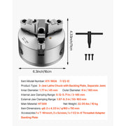 Load image into Gallery viewer, SucceBuy Lathe Chuck 3-Jaw / 4-Jaw / 6-Jaw Self-Centering Chuck &amp; Threaded Backing Plate, T-wrench Screws, Wood Metal Lathe Use
