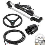 Amocart Hydraulic Boat Steering Kit 300HP Hydraulic Steering Kit Helm Pump/Cylinder/Wheel 18ft Hose Hydraulic Steering Seal Kit