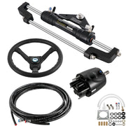 Charger l'image dans la visionneuse de galerie, Amocart Hydraulic Boat Steering Kit 300HP Hydraulic Steering Kit Helm Pump/Cylinder/Wheel 18ft Hose Hydraulic Steering Seal Kit

