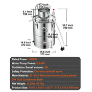 Load image into Gallery viewer, Amocart 30/50L Stainless Steel Alcohol Distiller Alcohol Still Essential Oil Brewing DIY Whisky Wine Brandy Distillery Home Use
