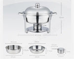 Amocart 4 Pack Chafing Dish Buffet Set Stainless Steel Chafer w/4 Full Size Pan Round Catering Warmer Server for Party Banquets