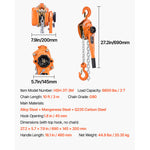 SucceBuy Manual Lever Chain Hoist 1-1/2T / 3T / 6T  Capacity Come Along 10FT/ 20FT Lift G80 Alloy Steel Chain 360°Rotating Hooks