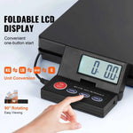 Amocart 110 lbs Digital Postal Shipping Scale with Timer 90° Foldable LCD Screen AC/DC Powered Package Scale for Laggage Home
