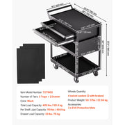 Bild in Galerie-Viewer laden, SucceBuy 5-Tier Tool Chest 2-Drawer Rolling Tool Work Cart with Locking &amp; Pegboard Tools Storage Organizer for Garage Warehouse
