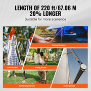 Load image into Gallery viewer, SucceBuy 220ft Dual-Weave Polyester Rope 48-Strand Outdoor Accessories Emergency Cord for Camping Swinging Rappelling Rescue - AMOCART

