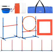 Load image into Gallery viewer, Amocart Dog Agility Training Equipment 4 PCS Set with Adjustable High Hurdles 6 Weave PolesJump Ring Square Pause Box Whistle
