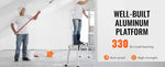 Amocart Folding Work Platform 330 lbs Load Capacity Aluminum Drywall Stool Ladder Heavy Duty Work Bench w/ Non-Slip Feet