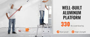 Bild in Galerie-Viewer laden, SucceBuy Folding Work Platform 330 lbs Load Capacity Aluminum Drywall Stool Ladder Heavy Duty Work Bench w/ Non-Slip Feet
