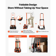 Load image into Gallery viewer, Amocart Stair Climbing Cart 120lbs Stair-Climbing Capacity w/ Telescoping Handle 6 Wheels and 2 Bungee Cords for Home Groceries
