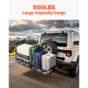 Load image into Gallery viewer, SucceBuy Hitch Cargo Carrier with Nighttime Reflective Reminder Folding Hitch Mount Cargo Carrier with Hitch Stabilizer for SUV - AMOCART
