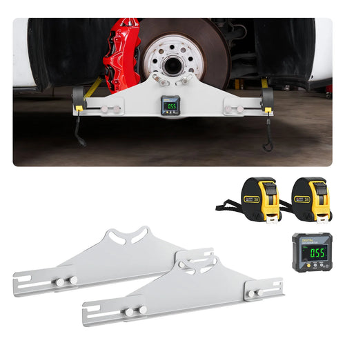 SucceBuy Outil d'alignement de roues robuste avec plaques de réglage de la convergence et du carrossage et rapporteur d'angle numérique pour usage domestique, convient aux voitures, camions, SUV