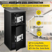 Load image into Gallery viewer, Amocart 33" Double Door Safe Deposit Box Secret Hidden Piggy Bank Steel Separate Storage Space Electronic Lock for Office Home
