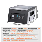Load image into Gallery viewer, Amocart 380W Chamber Vacuum Sealer with 11.5in Sealing Length Home Use Vacuum Pump Power Packing Machine for Wet Foods Meat
