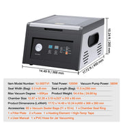 Load image into Gallery viewer, Amocart Chamber Vacuum Sealer 380W Vacuum Pump Power Compact Design with 11.5 in Sealing Length for Professional and Home Use
