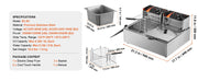 Bild in Galerie-Viewer laden, Amocart  12L Electric Deep Fryer w/Dual Removable Tanks Commercial Countertop  Fryer for Chicken French Fries Frying Chips
